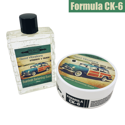 Good Vibrations Artisan Shaving Soap & Aftershave Bundle Deal | Ultra Premium CK-6 Formula - Phoenix Artisan Accoutrements
