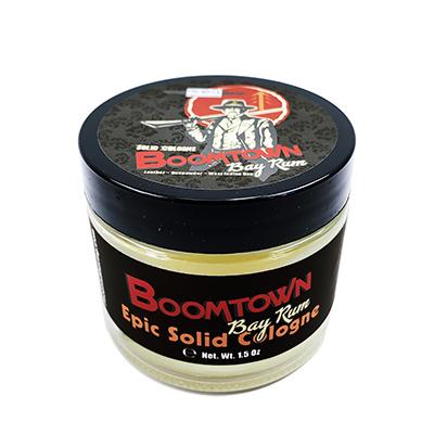 Boomtown Bay Rum Solid Cologne | Contains Prickly Pear Oil | Gun Smoke, Leather, West Indian Bay Rum - Phoenix Artisan Accoutrements