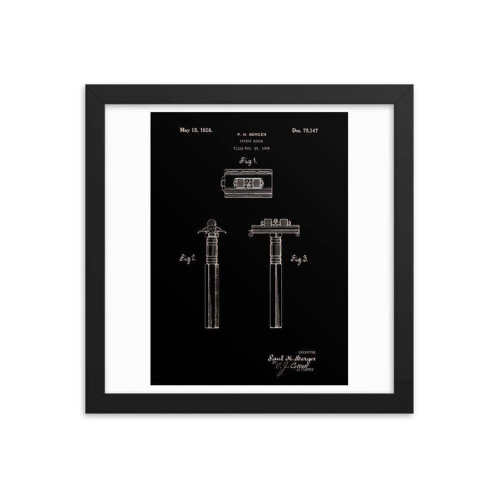 Vintage King Oscillator Patent Drawing Elegant Black Framed Print - Phoenix Artisan Accoutrements