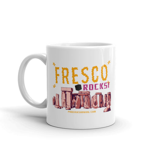 Fresco Rocks! White Glossy Diner Style Coffee Mug - Phoenix Artisan Accoutrements