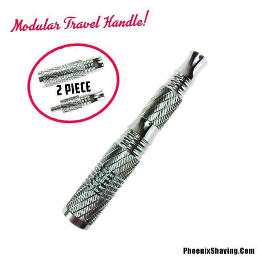 2-Piece Modular Travel Safety Razor Handle - Brass & Chrome Plated - Phoenix Artisan Accoutrements