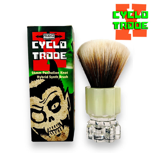 Cyclotrode X | 24mm Perihelion Hybrid Synth Brush | Glow In The Dark Retro Shave Tech! - Phoenix Artisan Accoutrements