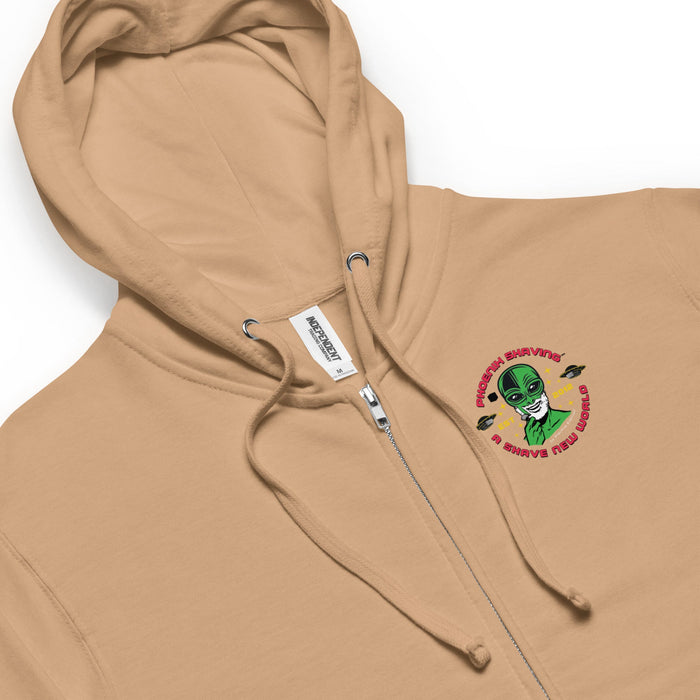 Alien Shaving Logo Fleece Zip Up Hoodie Hooded Sweatshirt | Available in Multiple Colors - Phoenix Artisan Accoutrements