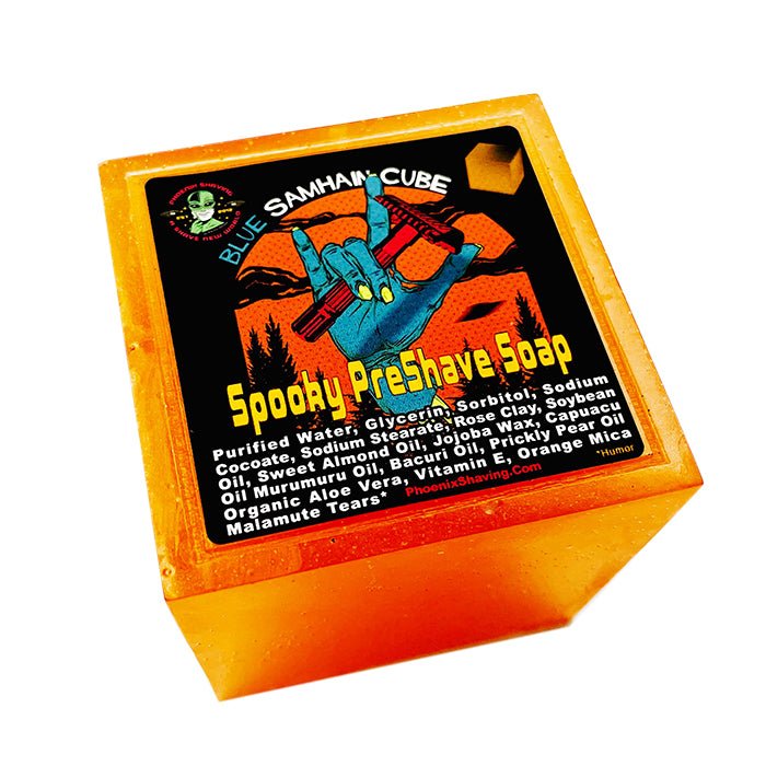 Blue Samhain CUBE 2.0  Spooky Preshave Soap | Contains Rose Clay | A Phoenix Fall Classic! - Phoenix Artisan Accoutrements