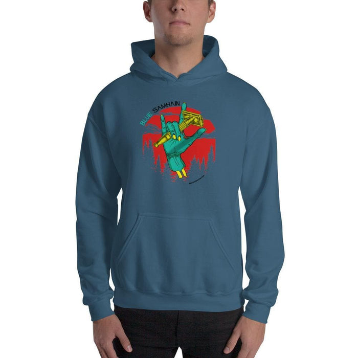 Blue Samhain Skater Toggle Hooded Sweatshirt - Phoenix Artisan Accoutrements