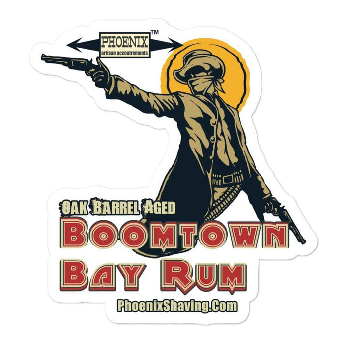 Boomtown Bay Rum Vinyl Stickers 3 | Available in 3 sizes! - Phoenix Artisan Accoutrements