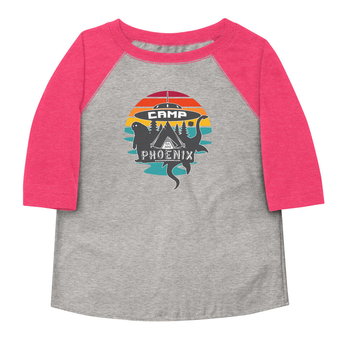 Camp Phoenix Toddler Baseball T-Shirt 3/4th Sleeve | Available in Multiple Colors! - Phoenix Artisan Accoutrements