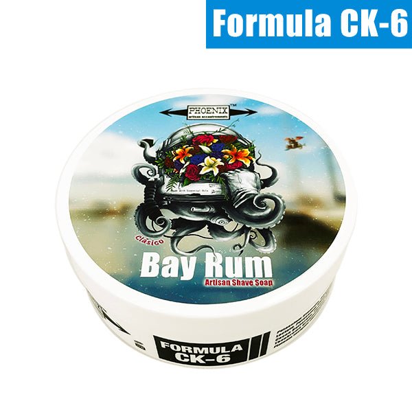 Clásico Bay Rum Artisan Shave Soap | Ultra Premium Formula CK-6 | 10 Essential Oils - Phoenix Artisan Accoutrements