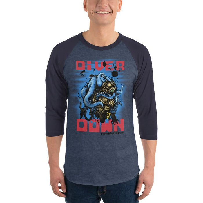 Diver Down Homage to the Original Seaforth Spiced! 3/4 sleeve raglan baseball shirt - Phoenix Artisan Accoutrements