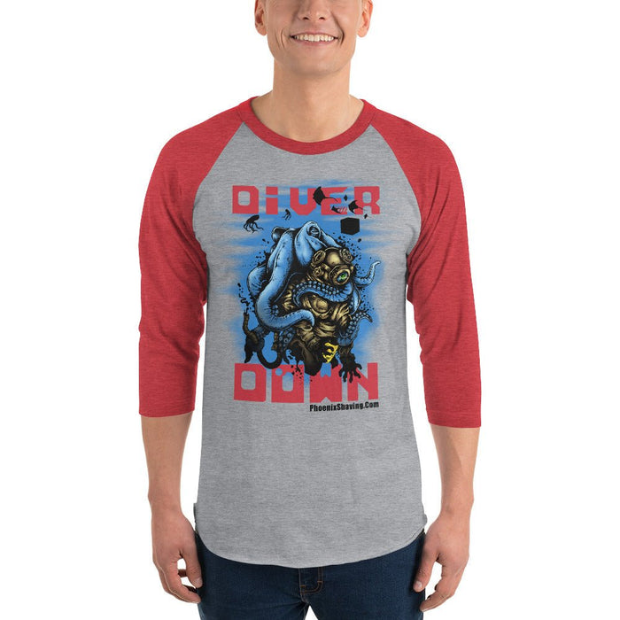 Diver Down Homage to the Original Seaforth Spiced! 3/4 sleeve raglan baseball shirt - Phoenix Artisan Accoutrements