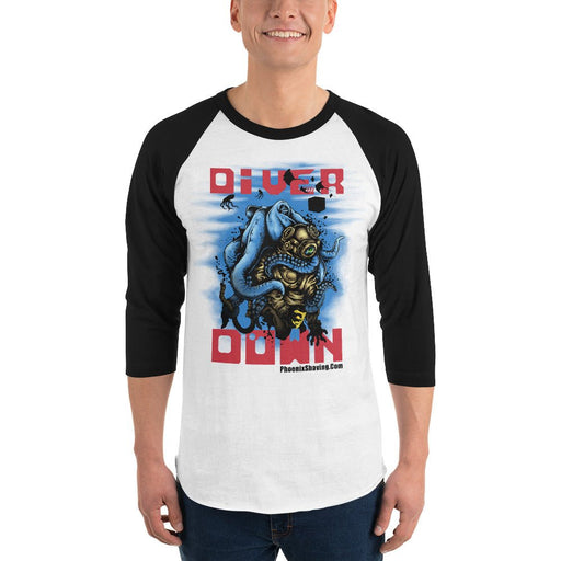 Diver Down Homage to the Original Seaforth Spiced! 3/4 sleeve raglan baseball shirt - Phoenix Artisan Accoutrements