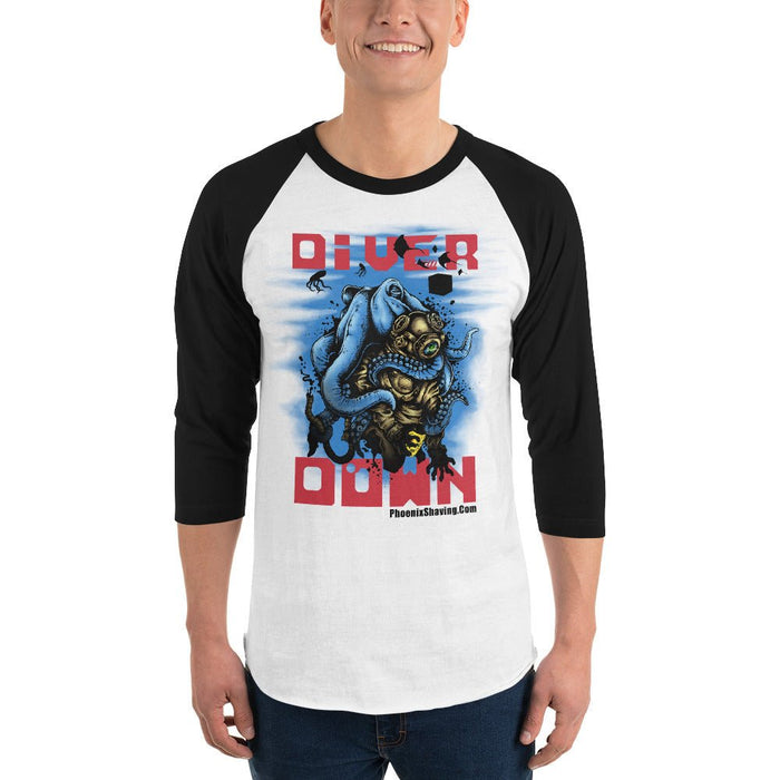 Diver Down Homage to the Original Seaforth Spiced! 3/4 sleeve raglan baseball shirt - Phoenix Artisan Accoutrements