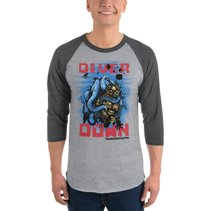 Diver Down Homage to the Original Seaforth Spiced! 3/4 sleeve raglan baseball shirt - Phoenix Artisan Accoutrements