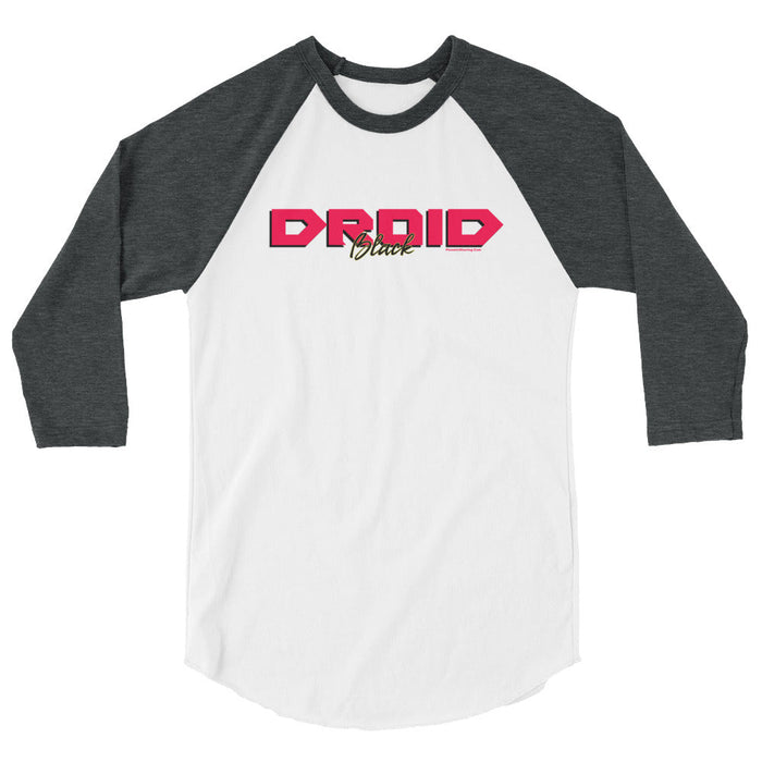 Droid Black 3/4 sleeve raglan baseball shirt - Phoenix Artisan Accoutrements