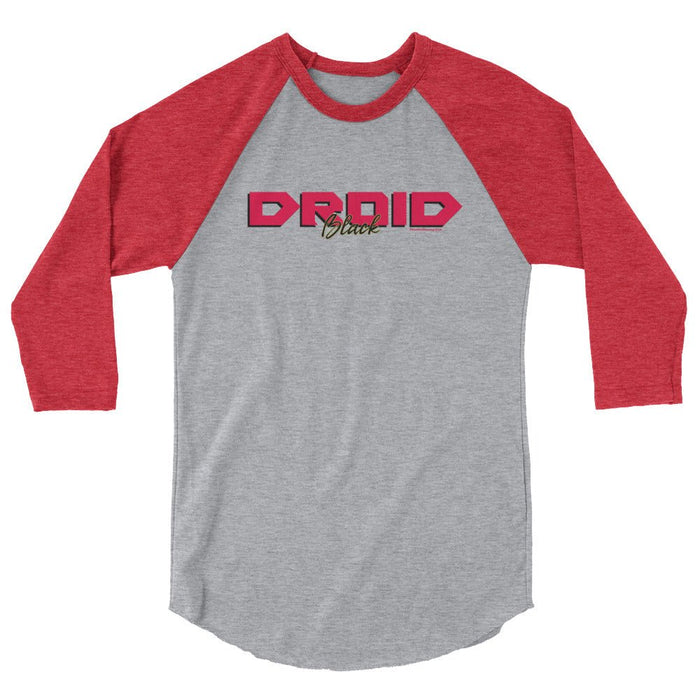 Droid Black 3/4 sleeve raglan baseball shirt - Phoenix Artisan Accoutrements