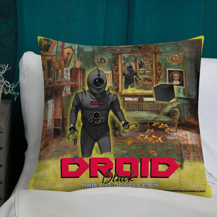 Droid Black & The Oracle Coin Epic Premium Pillow | Available in 2 Sizes! - Phoenix Artisan Accoutrements