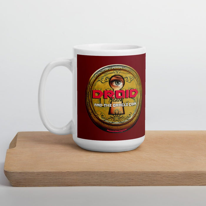 Droid Black & The Oracle Coin White Glossy Diner Style Coffee Mug | Available in 2 Sizes! - Phoenix Artisan Accoutrements