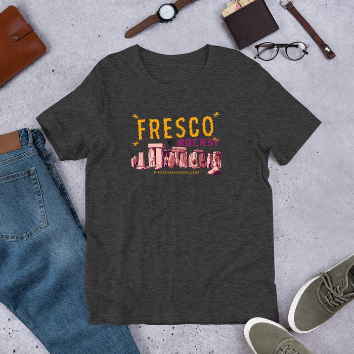 Fresco Rocks Short-Sleeve Unisex T-Shirt | Logo On Reverse Below Neck! - Phoenix Artisan Accoutrements