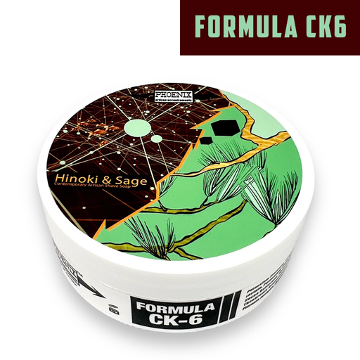 Hinoki & Sage Artisan Shave Soap | Ultra Premium Formula CK-6 | 4 oz - Phoenix Artisan Accoutrements