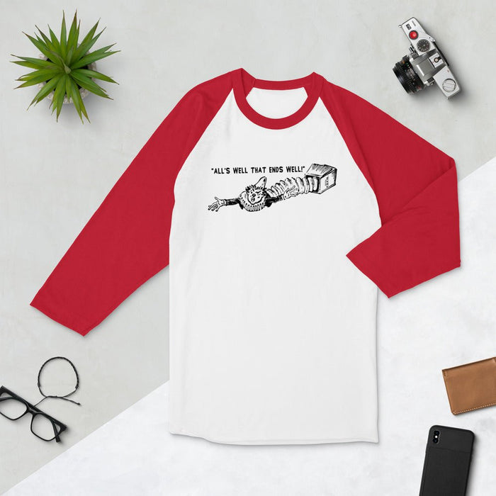 Hotel Cecil "All's Well That Ends Well!" 3/4 sleeve raglan shirt - Phoenix Artisan Accoutrements