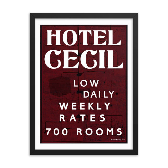 Hotel Cecil Rates Framed Print | Available in Multiple Sizes! - Phoenix Artisan Accoutrements