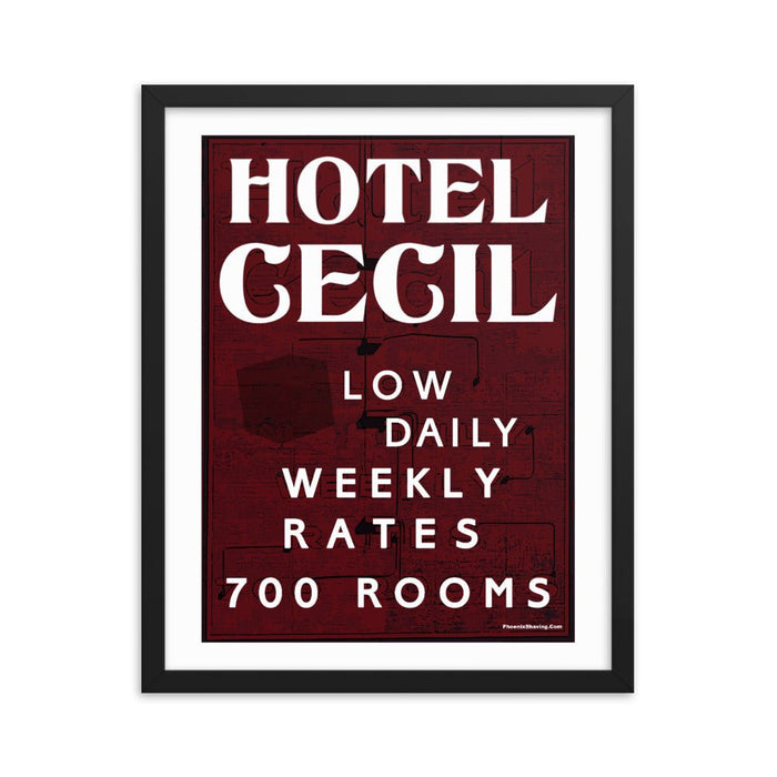 Hotel Cecil Rates Framed Print | Available in Multiple Sizes! - Phoenix Artisan Accoutrements