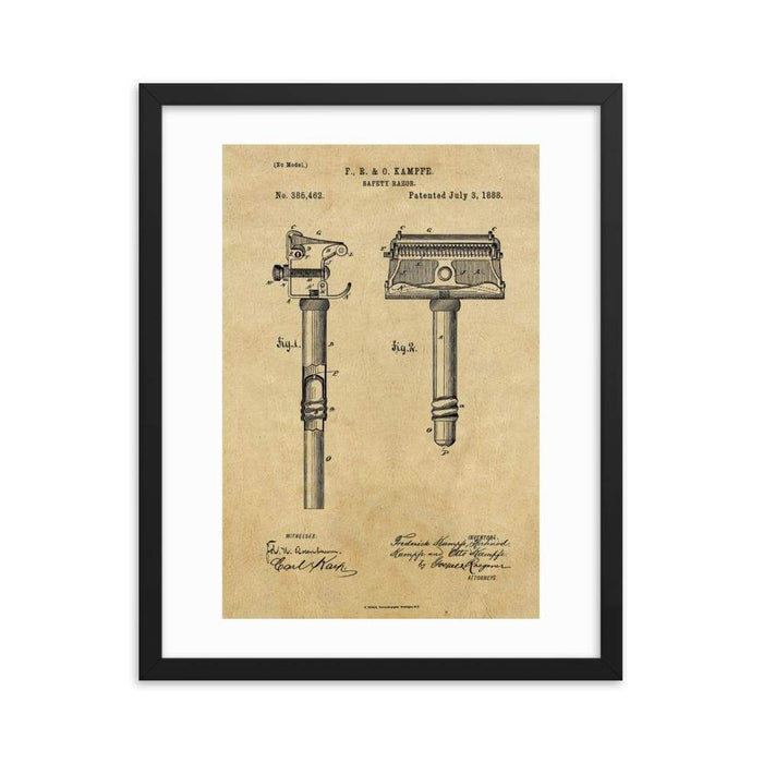 Kampfe Brothers Patent Drawing Framed Print - Phoenix Artisan Accoutrements