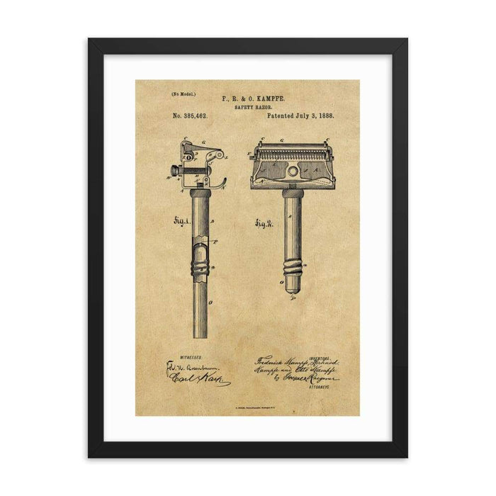 Kampfe Brothers Patent Drawing Framed Print - Phoenix Artisan Accoutrements