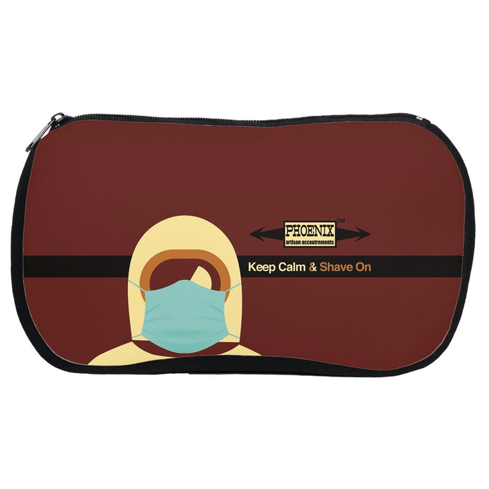 Keep Calm & Shave On Quick Trip Neoprene Essentials Pouch! - Phoenix Artisan Accoutrements