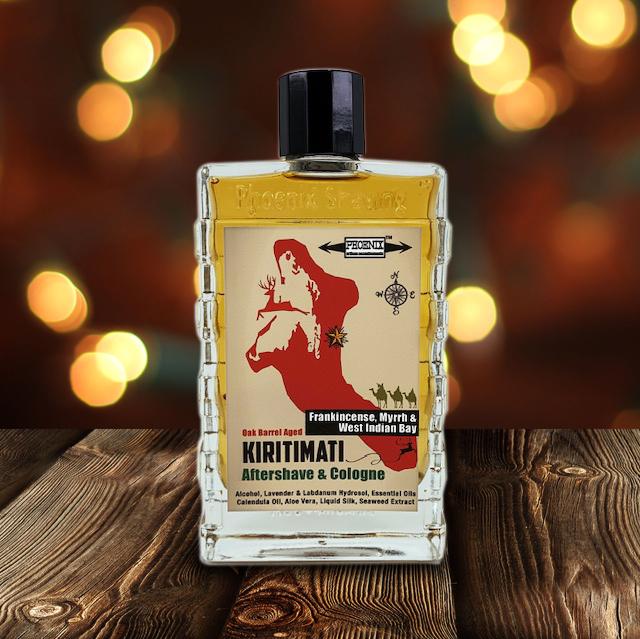 Kiritimati Aftershave/Cologne | Seasonal Release: Frankincense, Myrrh and West Indian Bay | One Year Aged - Phoenix Artisan Accoutrements