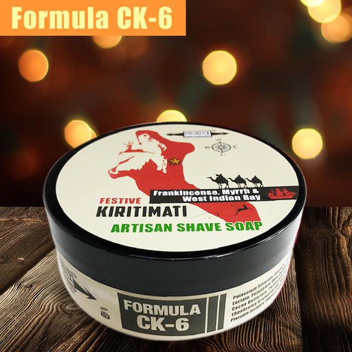 Kiritimati Artisan Shave Soap | Ultra Premium CK-6 Formula | Frankincense, Myrrh & West Indian Bay | 4 Oz - Phoenix Artisan Accoutrements