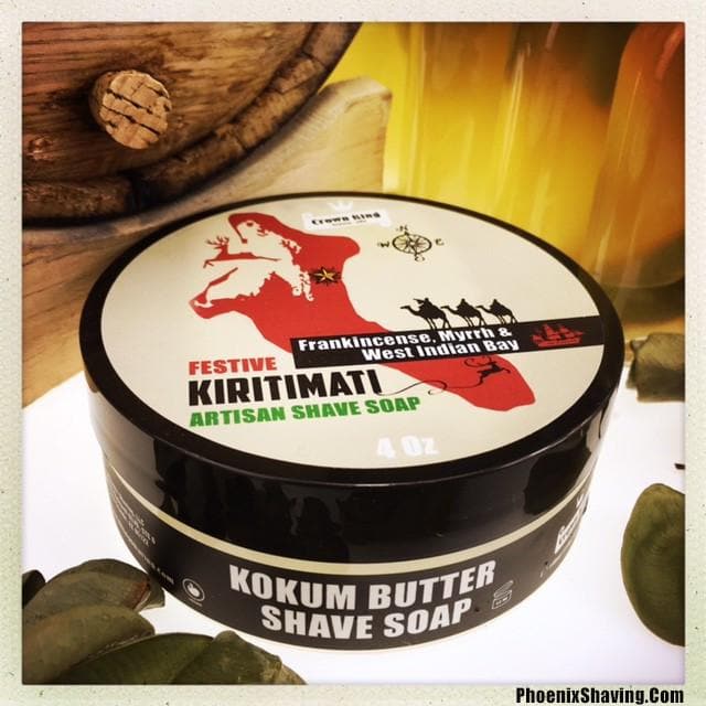 Kiritimati Artisan Shave Soap | Ultra Premium CK-6 Formula | Frankincense, Myrrh & West Indian Bay | 4 Oz - Phoenix Artisan Accoutrements