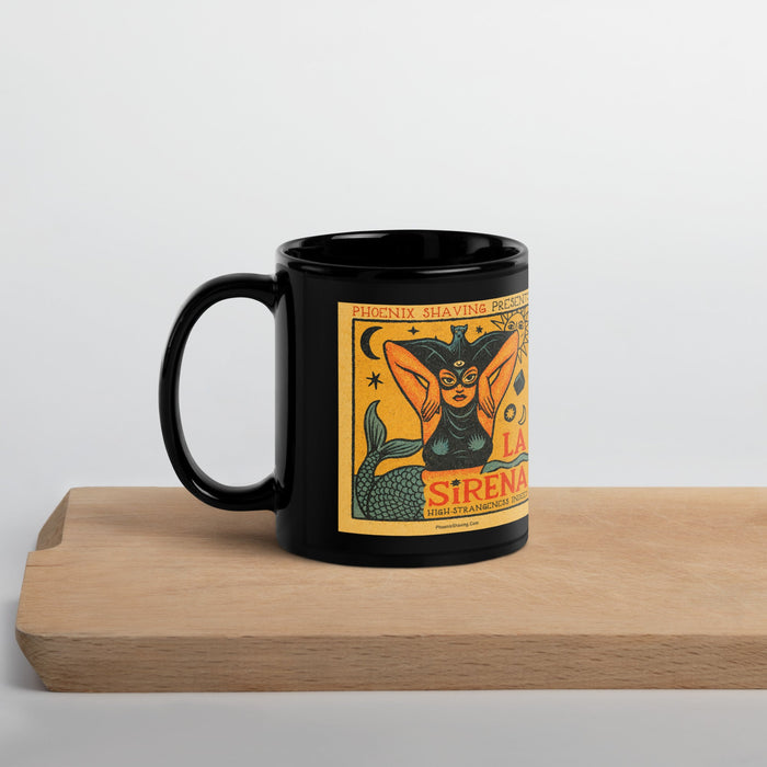 La Sirena Black Diner Style Coffee Mug - Phoenix Artisan Accoutrements
