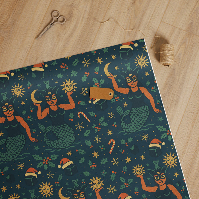 La Sirena EPIC Holiday Gift Wrap Paper | Made In USA - Phoenix Artisan Accoutrements