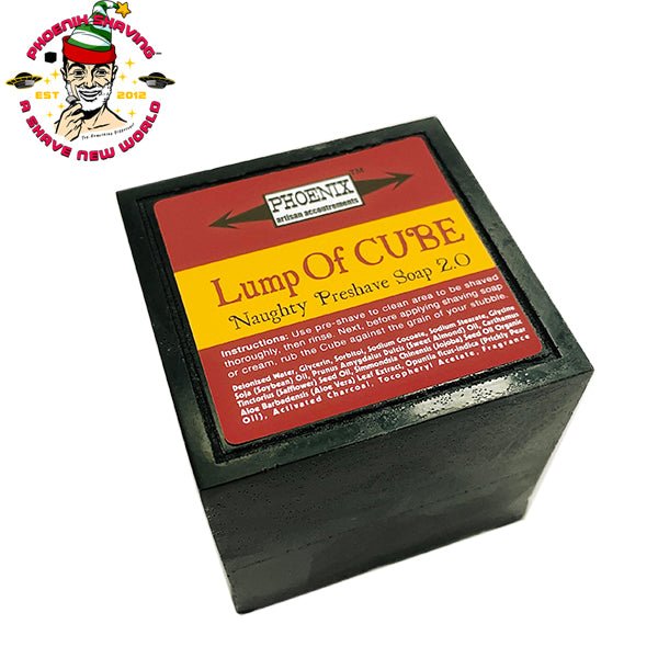 Lump Of CUBE 2.0 Preshave Soap | Contains Activated Charcoal, Prickly Pear, Jojoba Oil, Sweet Almond Oil, Aloe & More! | Seasonal - Phoenix Artisan Accoutrements