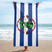 Official Phoenix Shaving Beach Towel | Blue Stripes - Phoenix Artisan Accoutrements