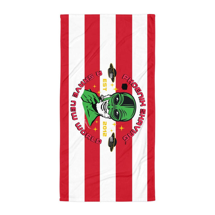 Official Phoenix Shaving Beach Towel | Red Stripes - Phoenix Artisan Accoutrements