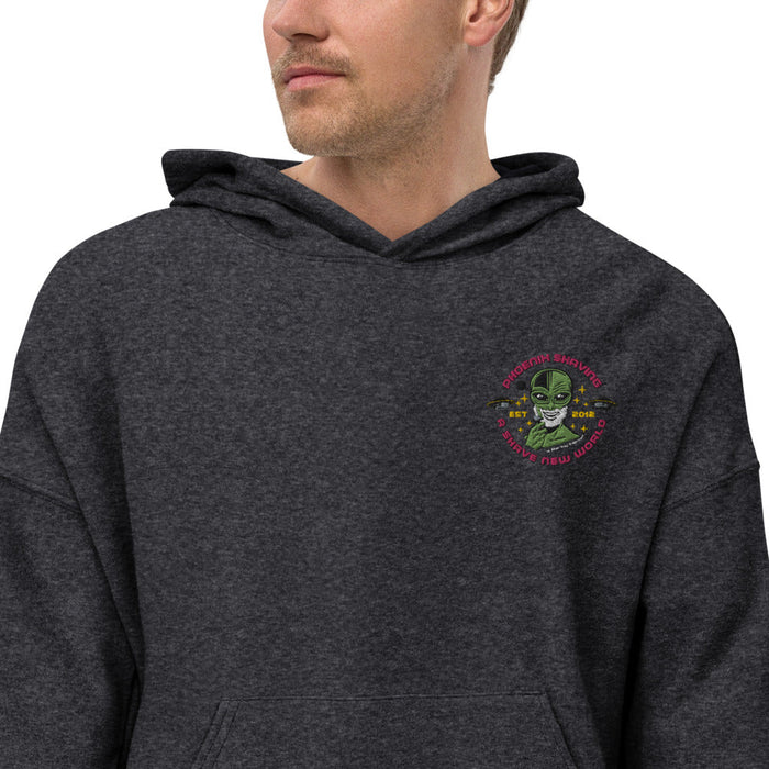 Official Phoenix Shaving Embroidered Unisex Sueded Fleece Hoodie | Available in Multiple Colors! - Phoenix Artisan Accoutrements