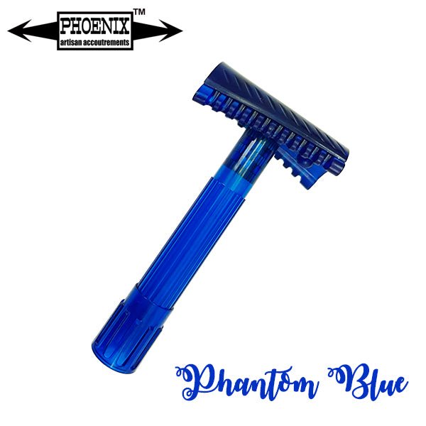 Phantom Blue Open Comb Double Slant Safety Razor | Twisted Shave Tech - Phoenix Artisan Accoutrements