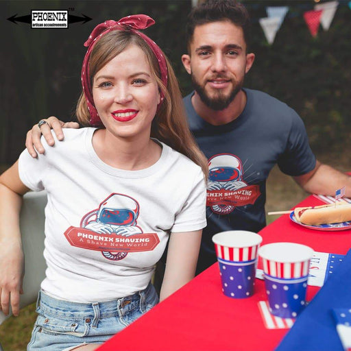 Phoenix Shaving Red, White & Blue Short-Sleeve Unisex T-Shirt - Phoenix Artisan Accoutrements