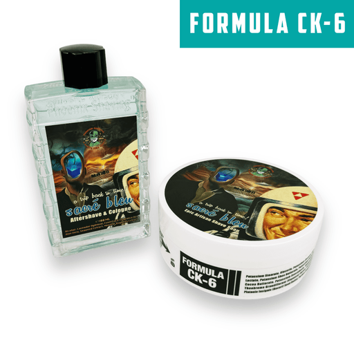 Sacré Bleu Artisan Shave Soap & Aftershave/Cologne Bundle Deal | Ultra Premium Formula CK - 6 | 4 oz | Homage to Original Aqua Velva! - Phoenix Shaving