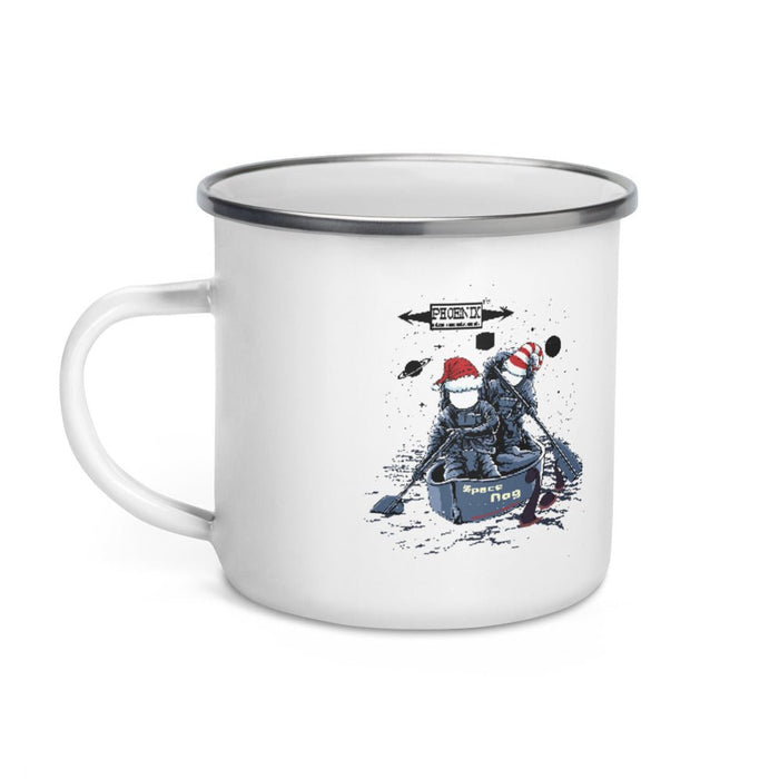 Space Nog Classic Enamel Camper's Coffee Mug - Phoenix Artisan Accoutrements