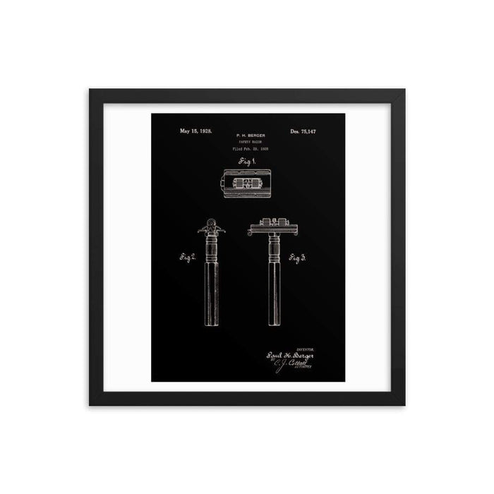 Vintage King Oscillator Patent Drawing Elegant Black Framed Print - Phoenix Artisan Accoutrements