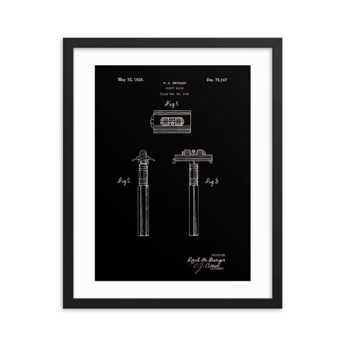 Vintage King Oscillator Patent Drawing Elegant Black Framed Print - Phoenix Artisan Accoutrements