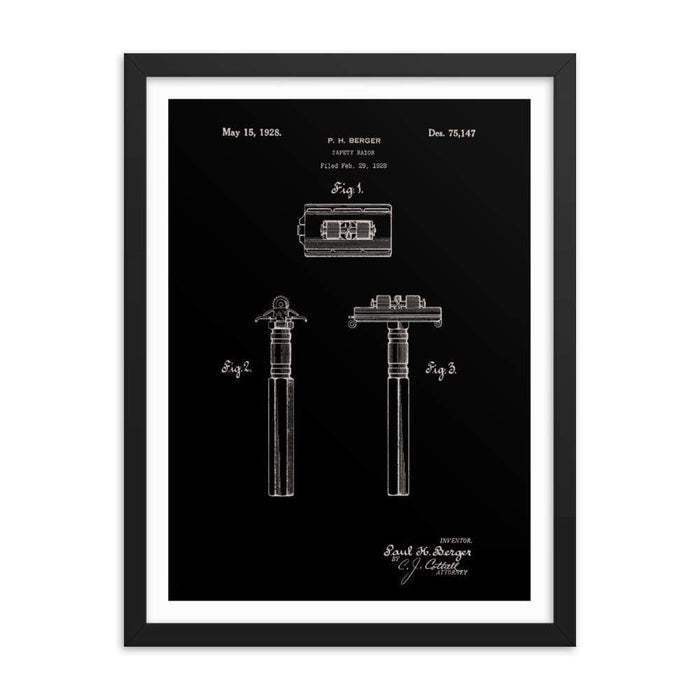 Vintage King Oscillator Patent Drawing Elegant Black Framed Print - Phoenix Artisan Accoutrements