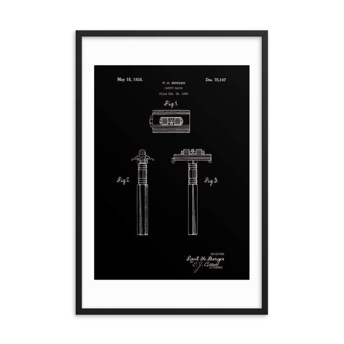 Vintage King Oscillator Patent Drawing Elegant Black Framed Print - Phoenix Artisan Accoutrements