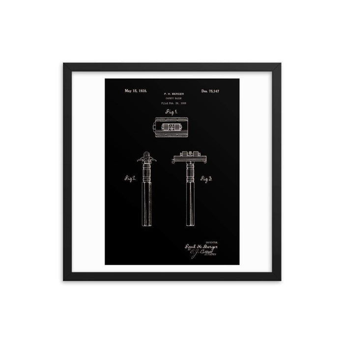 Vintage King Oscillator Patent Drawing Elegant Black Framed Print - Phoenix Artisan Accoutrements