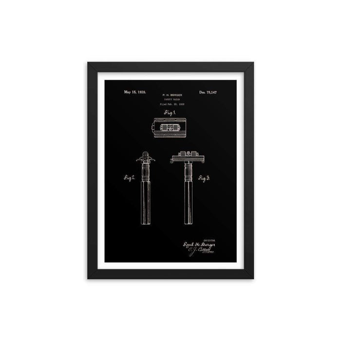 Vintage King Oscillator Patent Drawing Elegant Black Framed Print - Phoenix Artisan Accoutrements