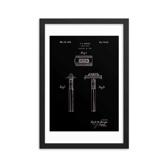 Vintage King Oscillator Patent Drawing Elegant Black Framed Print - Phoenix Artisan Accoutrements