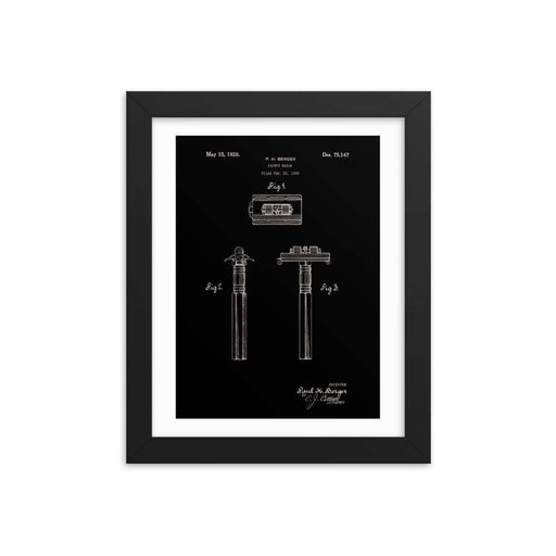 Vintage King Oscillator Patent Drawing Elegant Black Framed Print - Phoenix Artisan Accoutrements